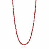 5mm Faceted Garnet & Gold Rope Necklace