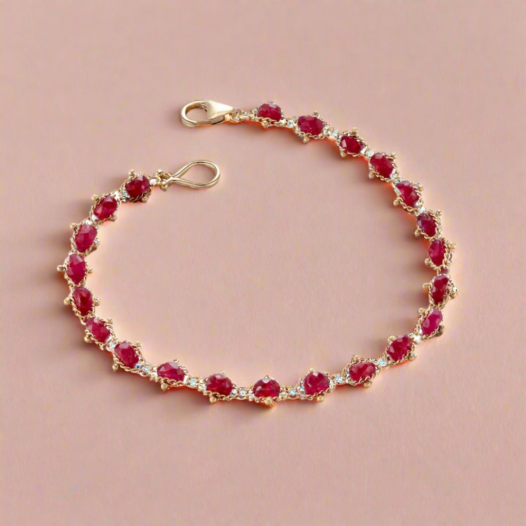 Ruby Textile Bracelet