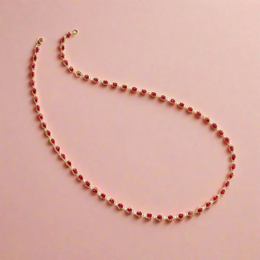 Woven Ruby Necklace