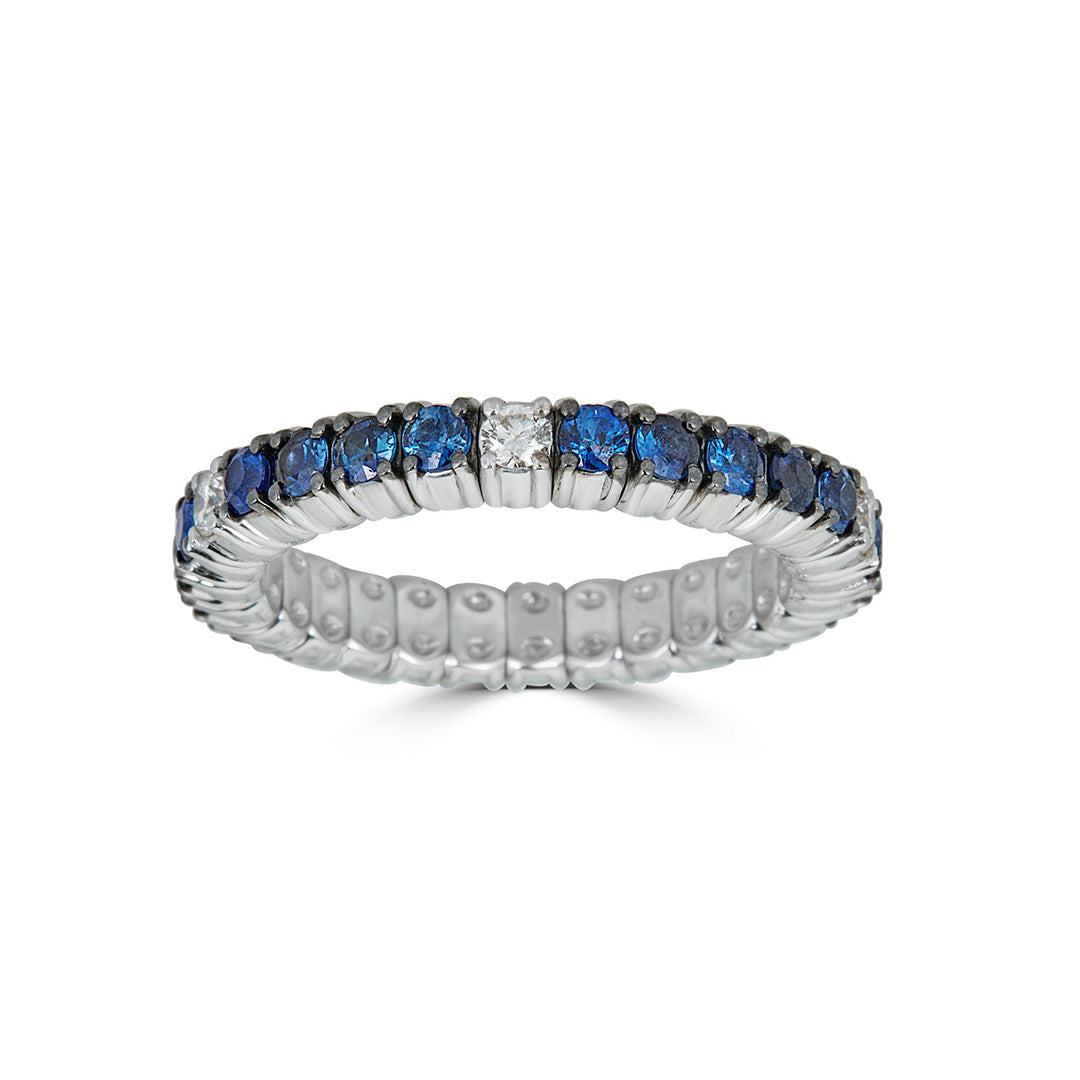 Zydo Color Stretch Eternity Ring with Blue Sapphires - Size 4