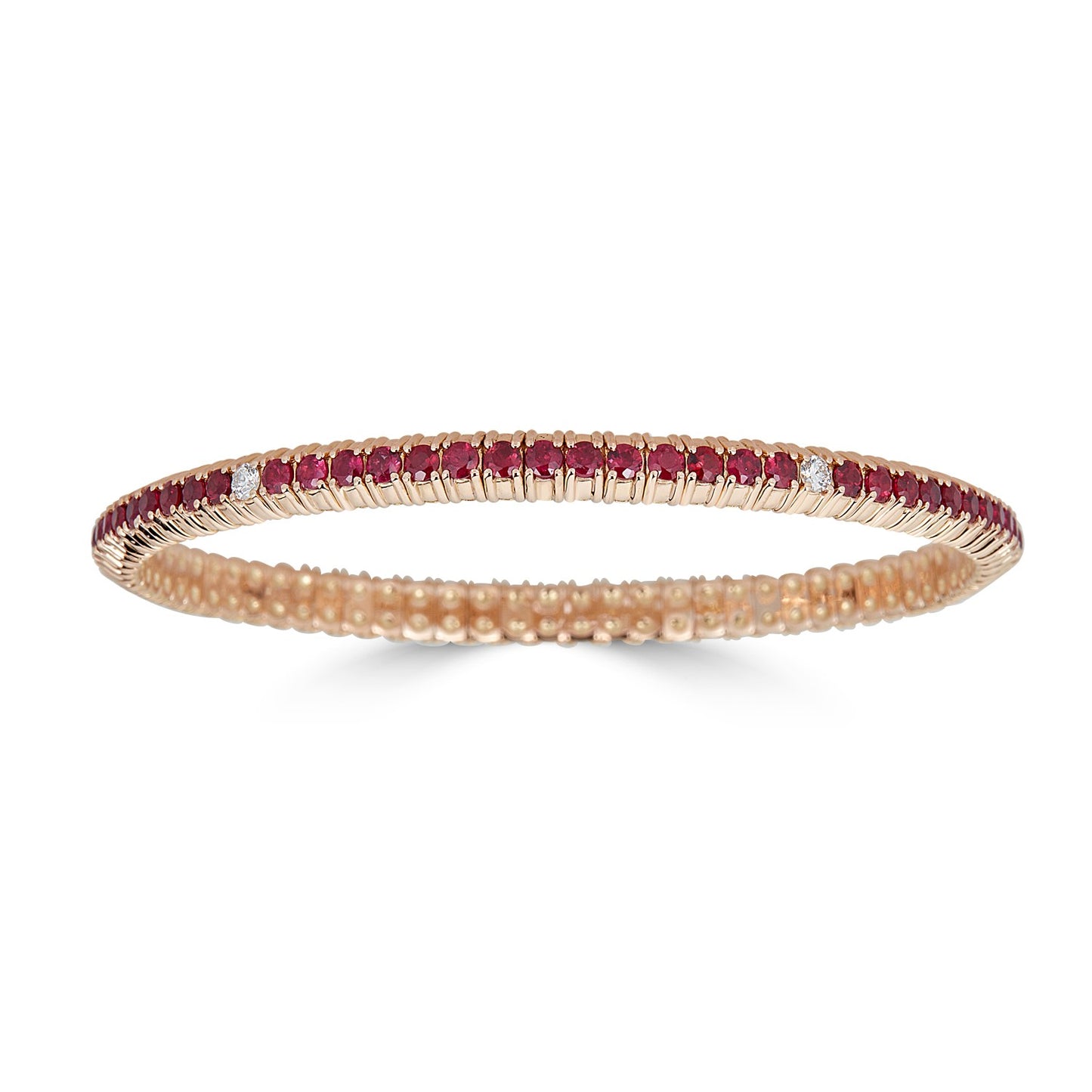 Zydo Yellow Gold Stretch Bracelet with Rubies