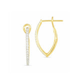 Diamond Navette Hoop Earrings