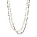 Gump's Signature 6mm Pearl & Silver Link Necklace
