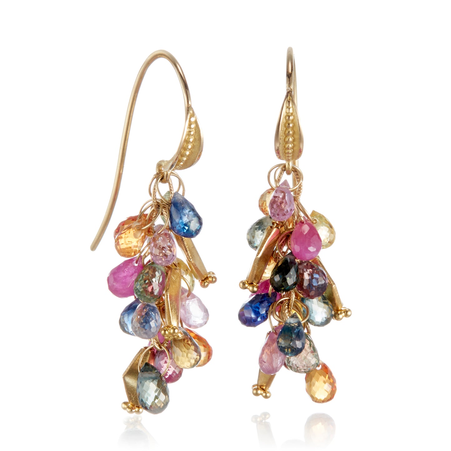 Multi-Color Sapphire Briolette Earrings