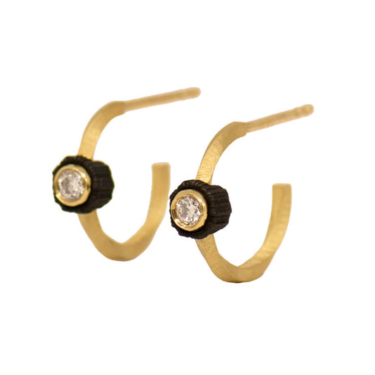 Sarah Graham Twist Diamond Hoop Earrings