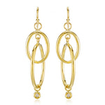 Double Hoop & Diamond Drop Earrings