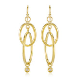 Double Hoop & Diamond Drop Earrings