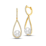 Open Teardrop 9mm Pearl Earrings