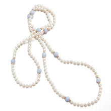 Gump's Signature Pearl & Blue Lace Agate Rope Necklace