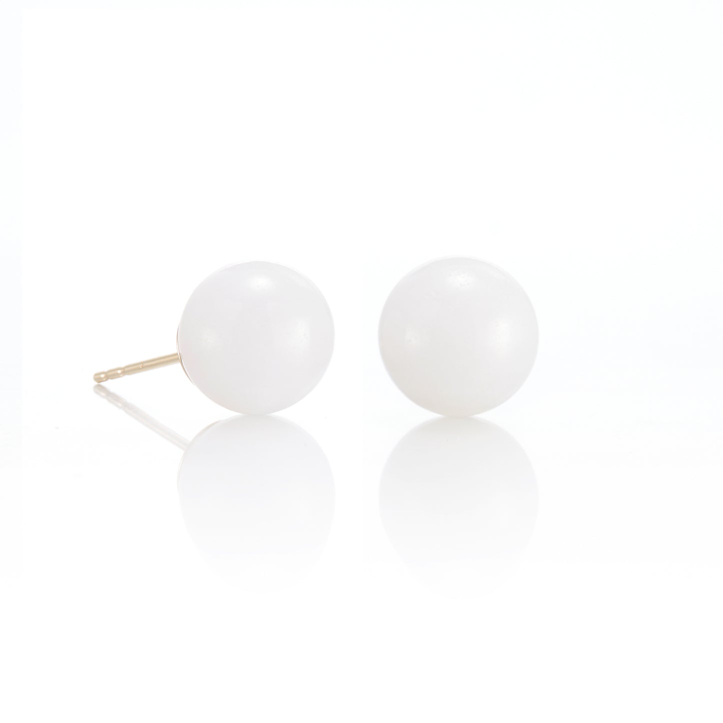 Gump's Signature 10mm White Jade Earrings