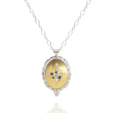 Adel Chefridi Oval Multi-Gemstone Scallop-Edge Pendant Necklace