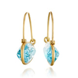 Blue Topaz Petal Hoop Earrings