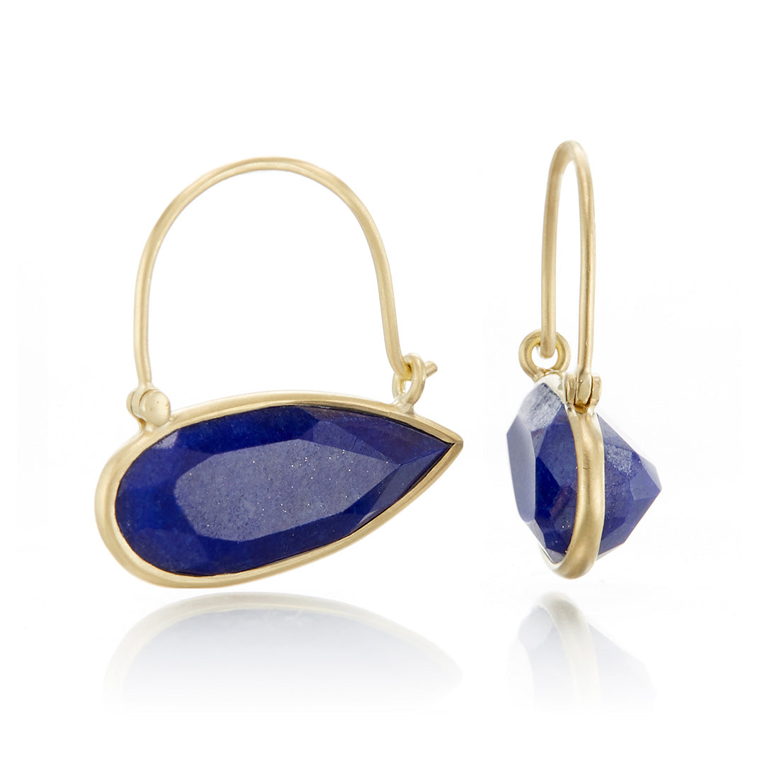 Kothari Lapis Petal Hoop Earrings