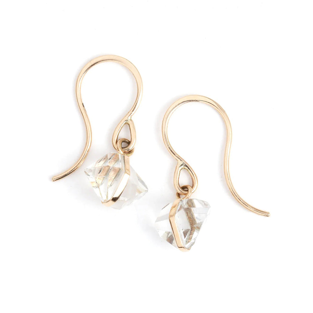 Melissa Joy Manning Bezel-Wrapped Herkimer Diamond Drop Earrings