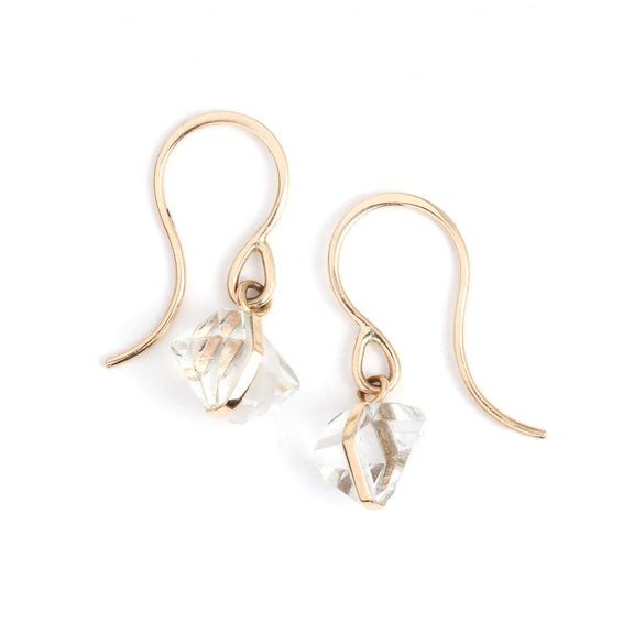 Melissa Joy Manning Bezel-Wrapped Herkimer Diamond Drop Earrings