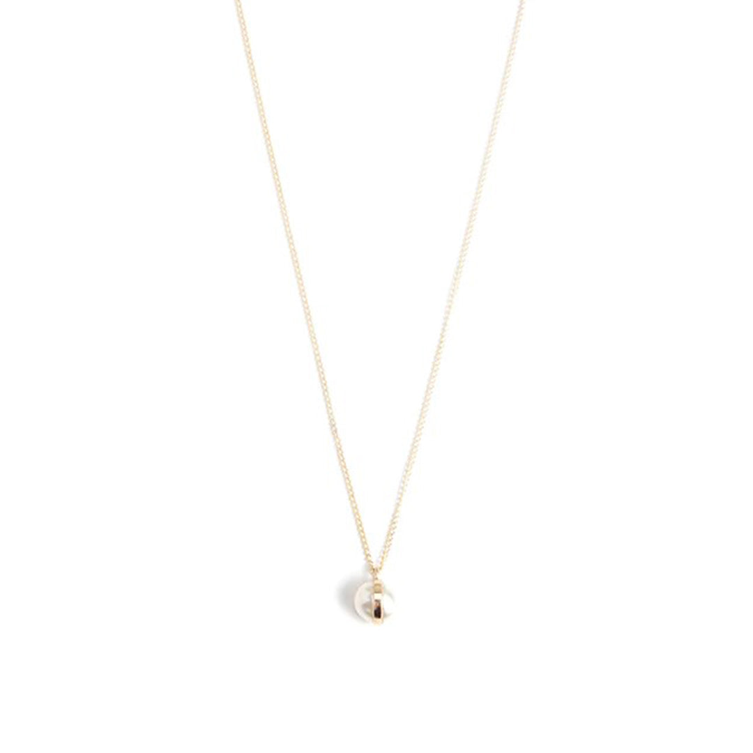 Melissa Joy Manning Bezel-Wrapped Pearl Drop Necklace