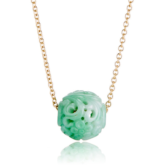Gump's Signature Green Jade Dragon Ball Long Necklace