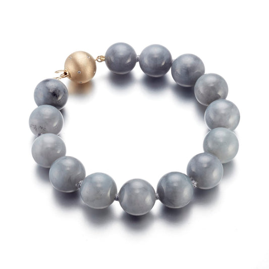 Gump's Signature 12mm Gray Jade Bead Bracelet