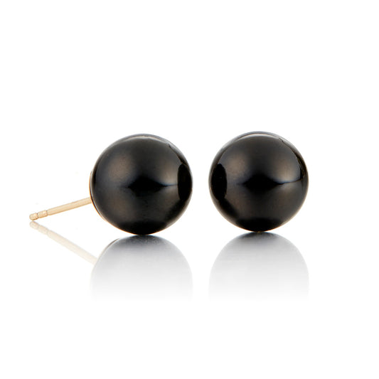 Gump's Signature 12mm Black Jade Bead Earrings