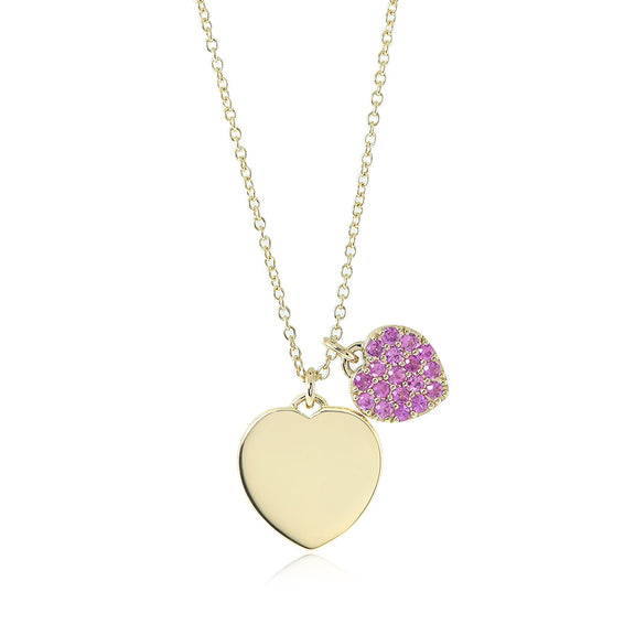 Gump's Signature Pink Sapphire & Gold Heart Pendant Necklace