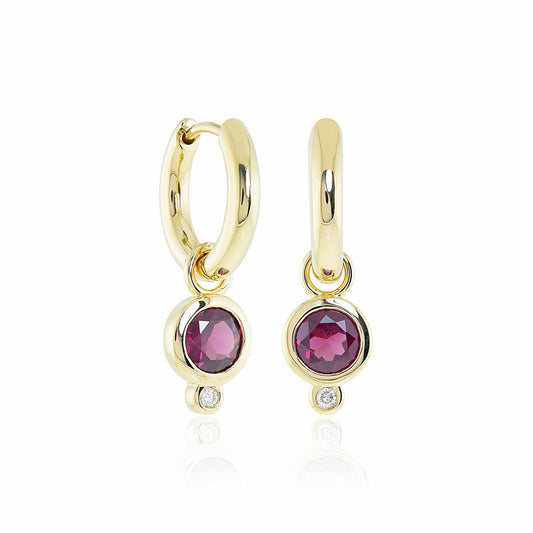 Gump's Signature Amora Drop Earrings in Garnet & Diamonds