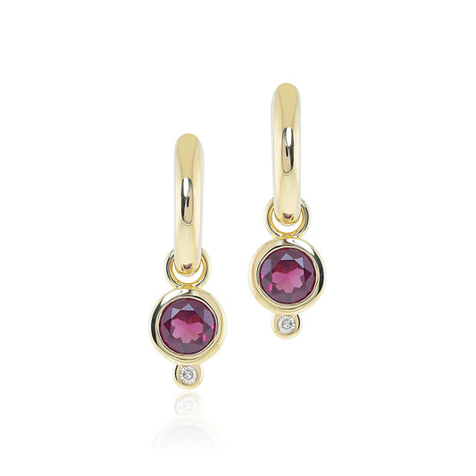 Amora Drop Earrings in Garnet & Diamonds