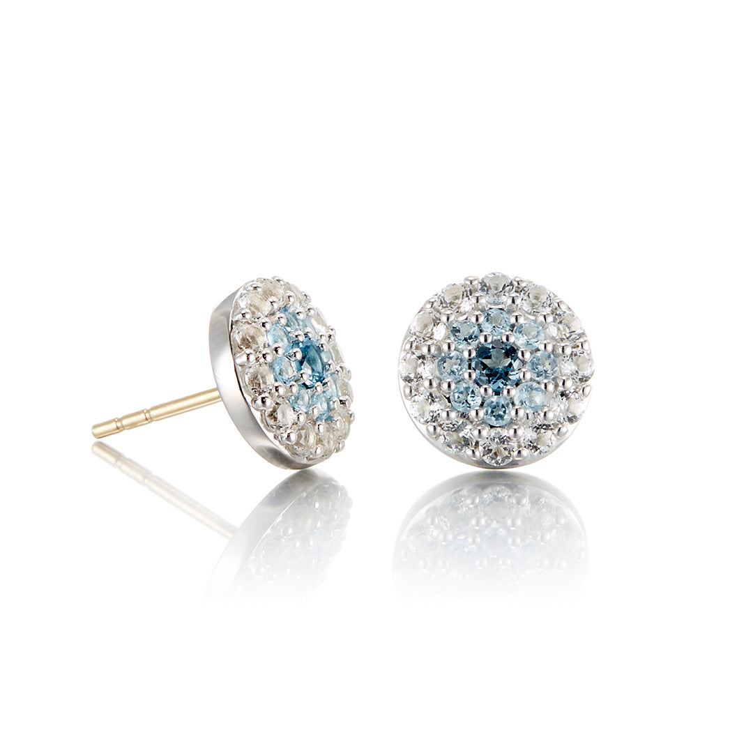 Gump's Signature Evil Eye Earrings in Blue & White Topaz