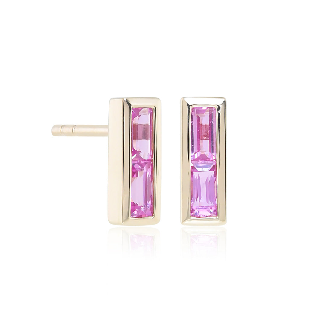 Gump's Signature Deco Earrings in Pink Sapphires