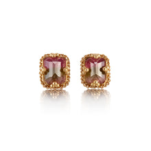 Amáli Rectangular Watermelon Tourmaline Stud Earrings