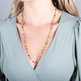 Multicolor Gemstone Woven Necklace