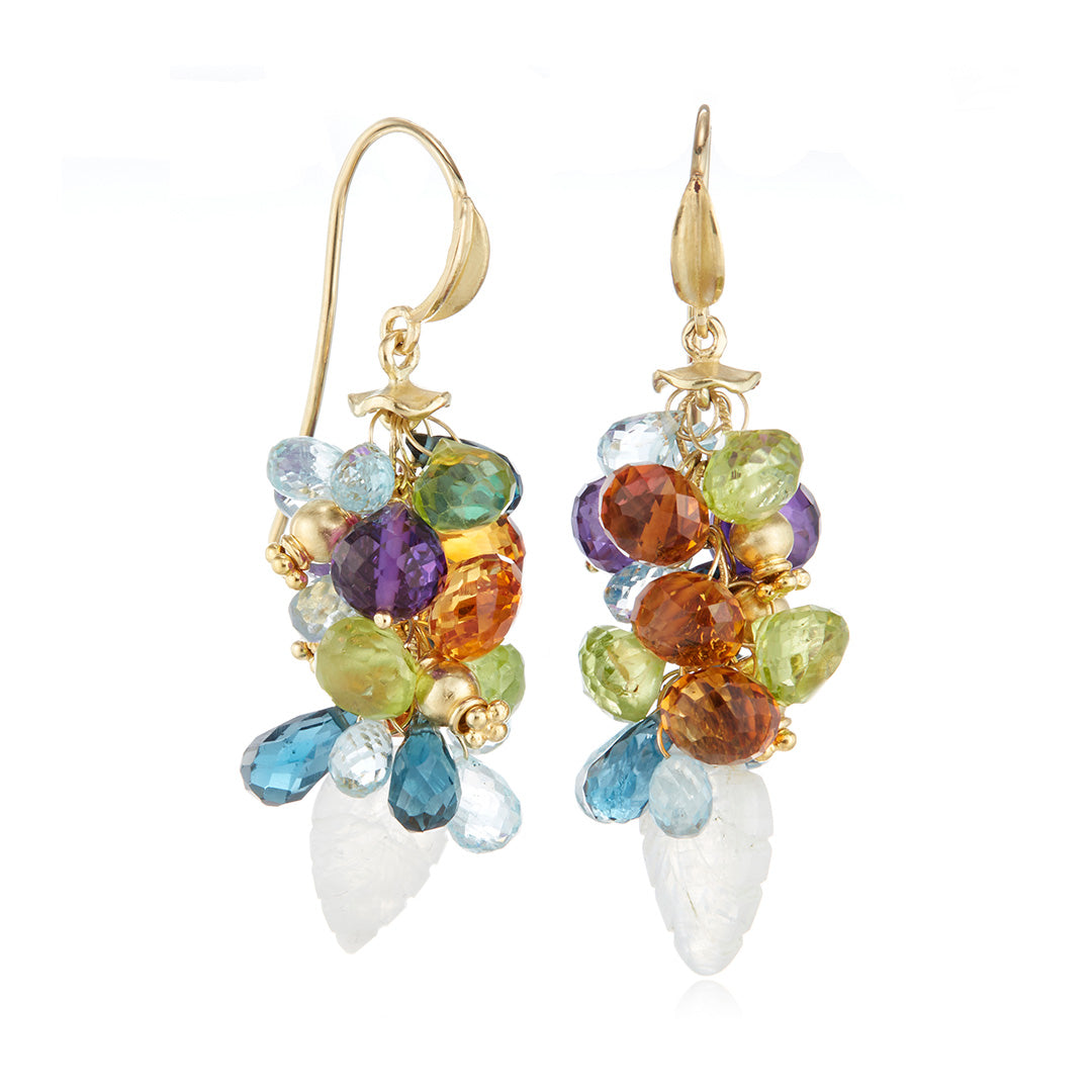 Multi-Color Gemstone Briolette Earrings