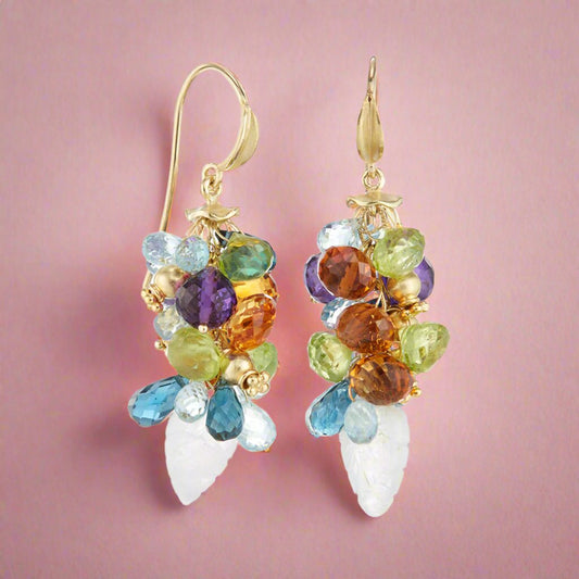 Multi-Color Gemstone Briolette Earrings