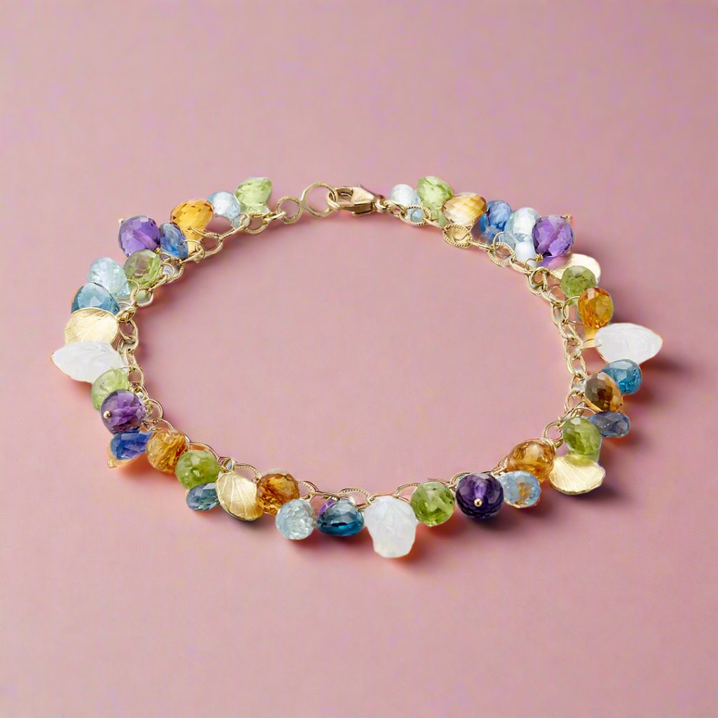 Multi-Color Gemstone Briolette Bracelet