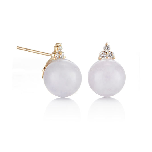 Madison Earrings in Lavender Jade & Diamonds