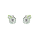 Georg Jensen Green Enamel Daisy Cluster Earrings