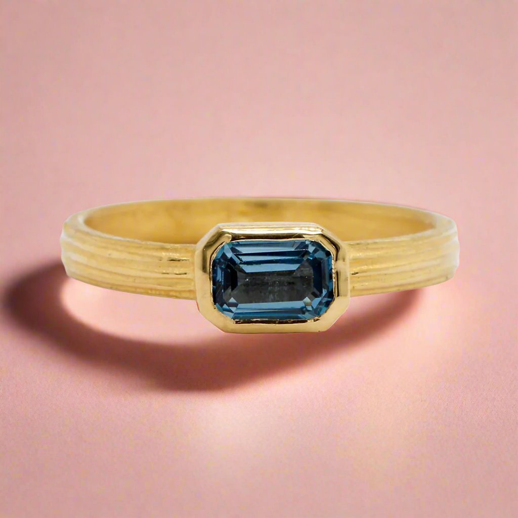 Emerald-Cut Aquamarine Ring