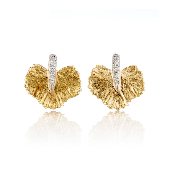 Aaron Henry Briar Leaf & Diamond Earrings