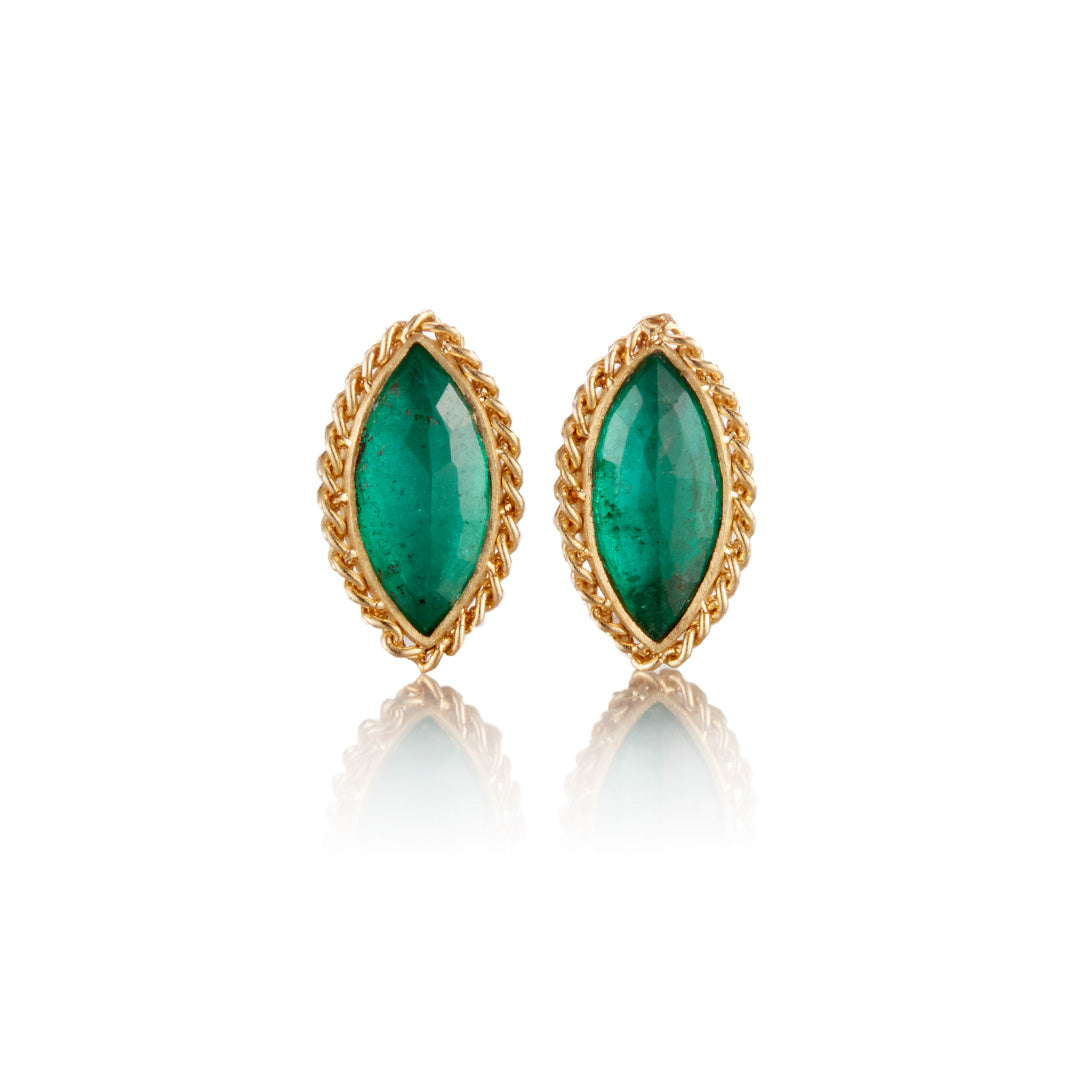 Amáli Emerald Marquis Stud Earrings