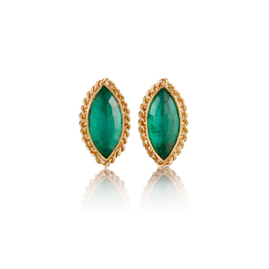 Amáli Emerald Marquis Stud Earrings