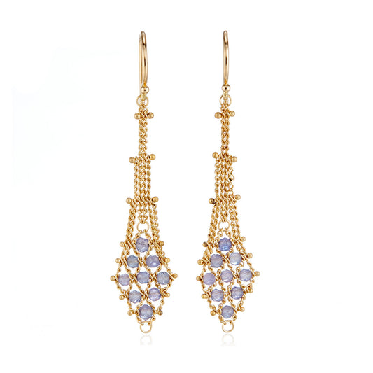 Amáli Tanzanite Suspended Lattice Earrings