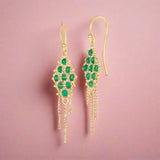 Emerald Woven Lattice Earrings