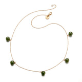 7mm Green Jade Bead Station Necklace