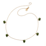 Gump's Signature 7mm Green Jade Bead Station Necklace