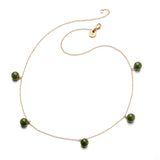 Gump's Signature 7mm Green Jade Bead Station Necklace