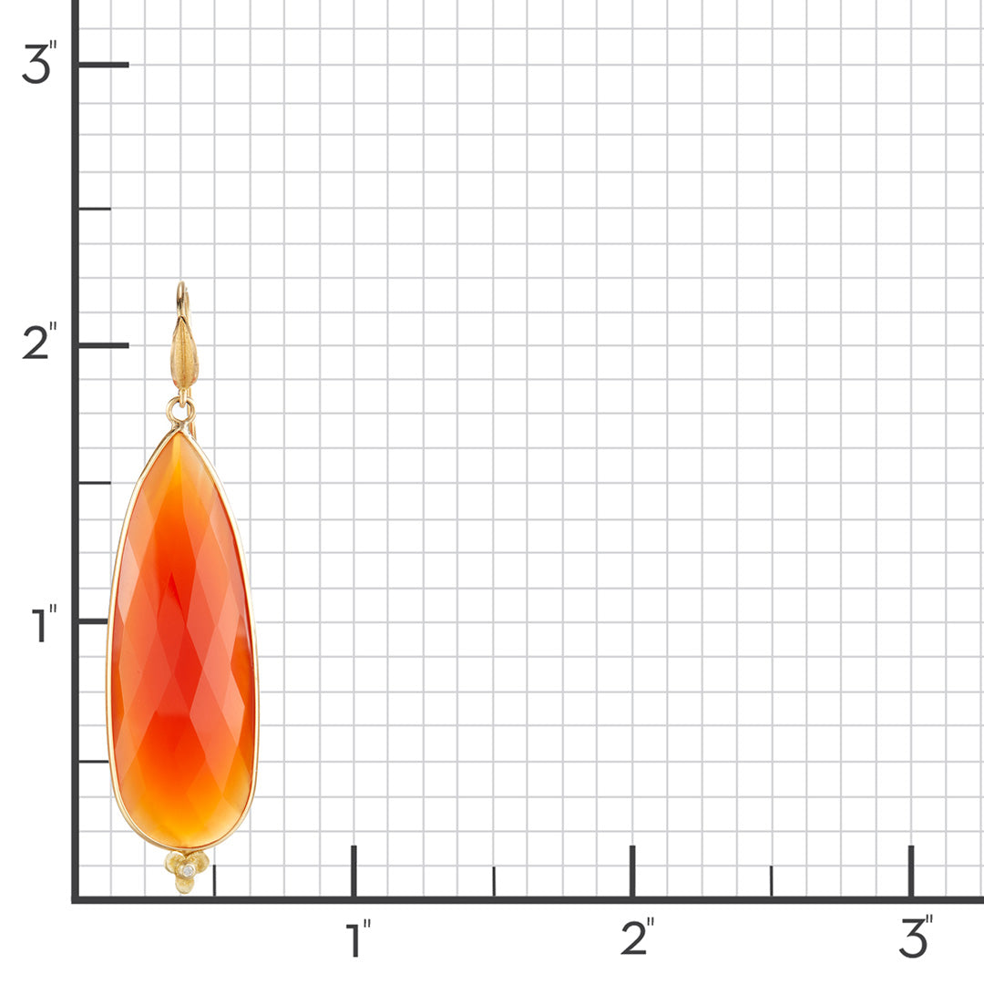 Faceted Carnelian Trillium Drop Earrings