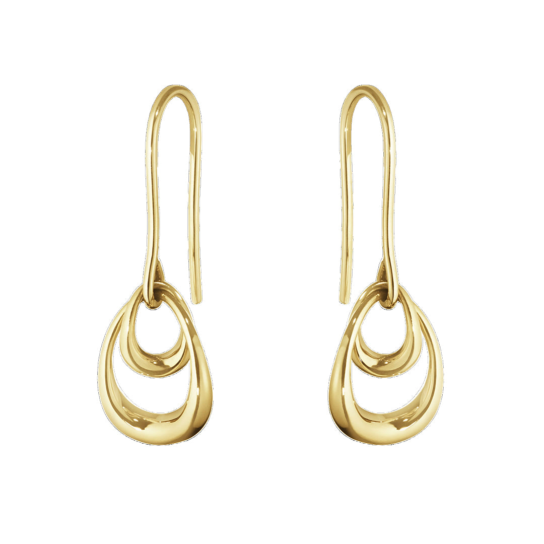 Georg Jensen Offspring Drop Earrings in Yellow Gold