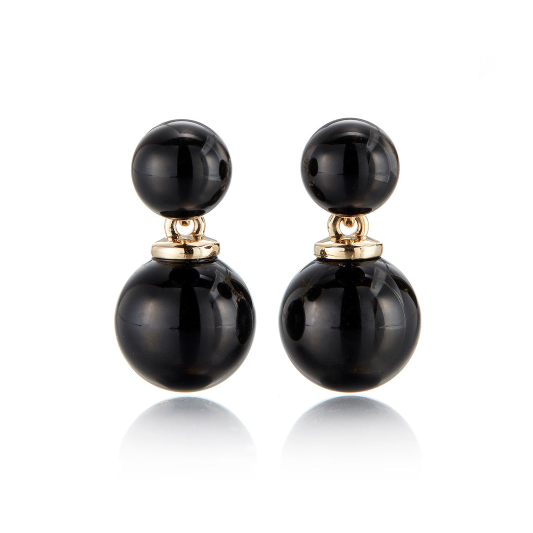 Gump's Signature Victoria Earrings in Black Jade