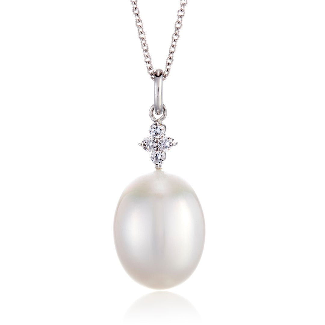 Gump's Signature Belgravia Pendant Necklace in South Sea Pearl & Diamonds