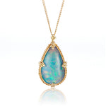 Amáli Teardrop Ethiopian Opal Pendant Necklace