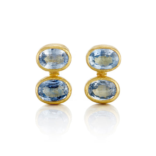 Petra Class Double Sapphire Oval Earrings